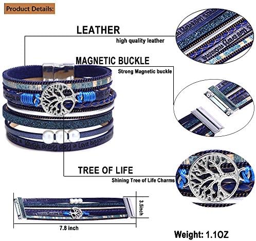 Desimtion Leather Wrap Bracelets for Women, Hidden Inspirational Message - Image 5