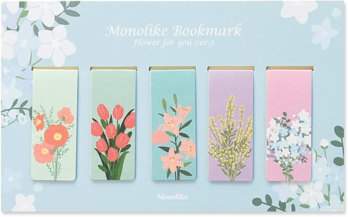 Monolike Magnetic Bookmarks Flower for You Ver.2, Set of 5