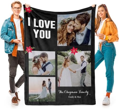 inkArts Custom Blankets with Photos, Personalized Photo Blankets Using My Own Photos, Customized Blanket with Pictures, Personalized Gifts for Women Men Baby Child by inkArts