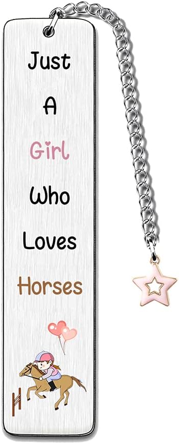 Bookmarks for Women Granddaughter Gift Wife Daughter Sister Bestie Families Graduation Bookmark Cute Birthday Present Daughter Cousin Niece Christmas Special Keepsakes Just A Girl Who Loves Horses