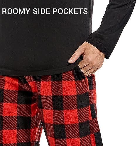 DG Hill Mens Pajama Pants - Pajamas Set Flannel PJ Pants for Men Cotton Top - Image 4