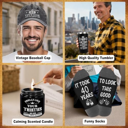 40th Birthday Gifts for Men Tumbler Set, Unique Gift for 40 Year Old Man - Image 4