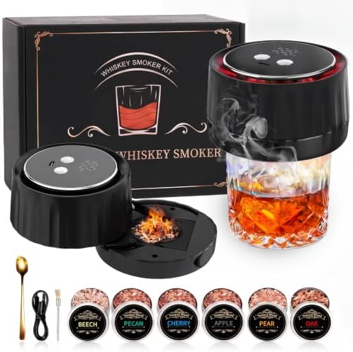 Electric Whiskey Smoker Kit with 6 Wood Chips - Whisky Gifts for Men by Unknown