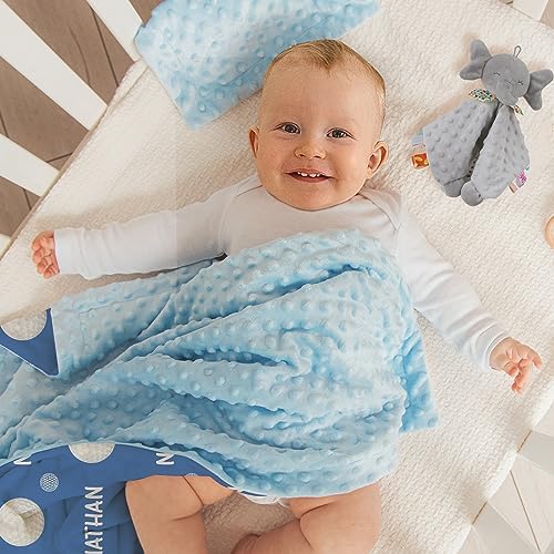 Custom Golf Blanket - Personalized Name with Golf Patterns - Soft Plush Flannel Blanket with Double Layer Dotted Backing for Baby Toddler Kids Teen Boys Girls Gifts Blue - Image 5