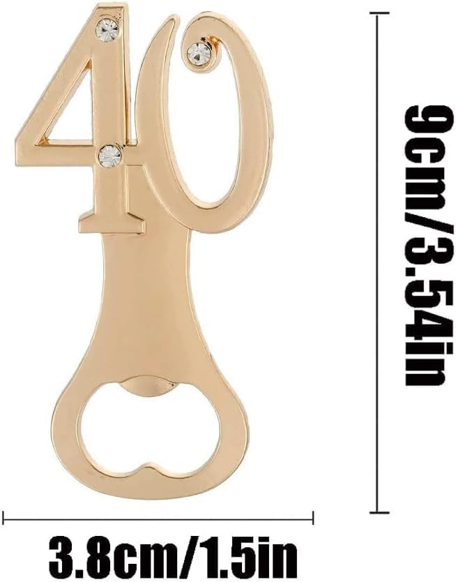 16PCS Bottle Openers 40 Wedding Party Favors for Guests Party Decorations,40th Birthday,40th Anniversary Golden Wedding Bridal Shower Souvenirs Bottle Opener (16,Black 40)