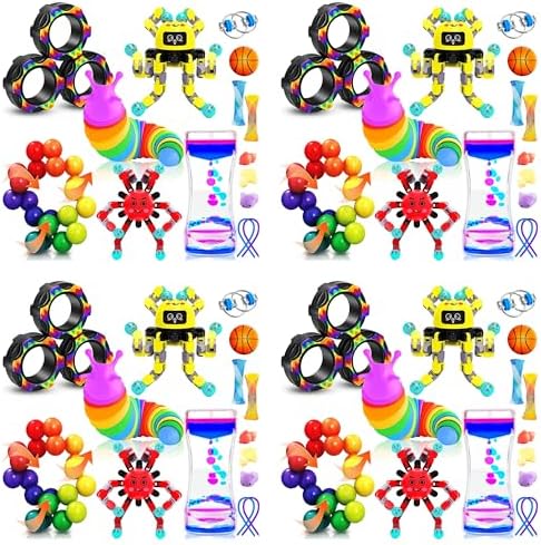 60Pack Fidget Toys Bulk for Adult Kids Age 5-7, 8-12, Sensory Autism Travel Must Have ADHD Autistic Figette Classroom Treasure Prize Box School Must Have Stress Anxiety Easter Basket Stuffers Gifts by DrKbder