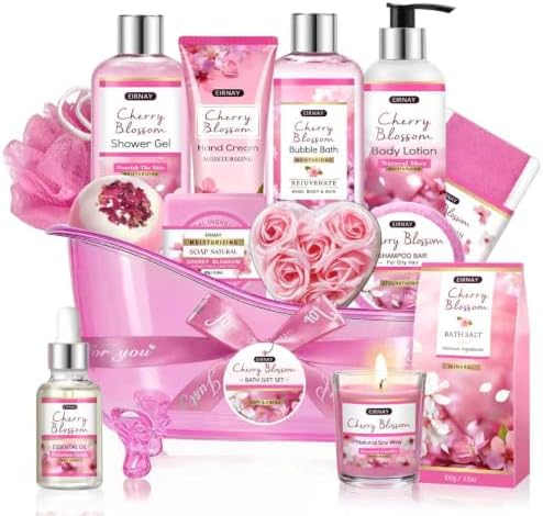 Gifts For Women - 15 PCS Cherry Blossom Birthday Gift Basket for Women by Unknown