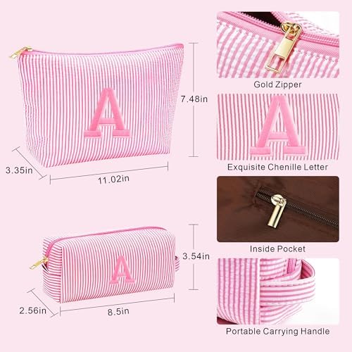 Christmas Gifts for Women - Christmas Stocking Stuffers, Personalized Small Makeup Bag for Purse Travel Makeup Bag Set, Initial Make up Bag Pouch,Birthday Gifts for Women, Purple Letter H - Image 4