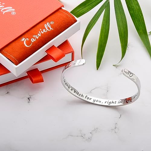 Carviell Bracelets for Women – 100+ Meaningful Engraved Messages – Solid 316L Surgical Stainless Steel Cuff Bracelet – Gift Ready - Image 4
