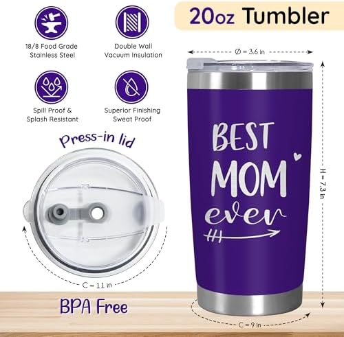TEEZWONDER Birthday Gifts for Mom - 20 oz Stainless Steel Tumbler - Image 3