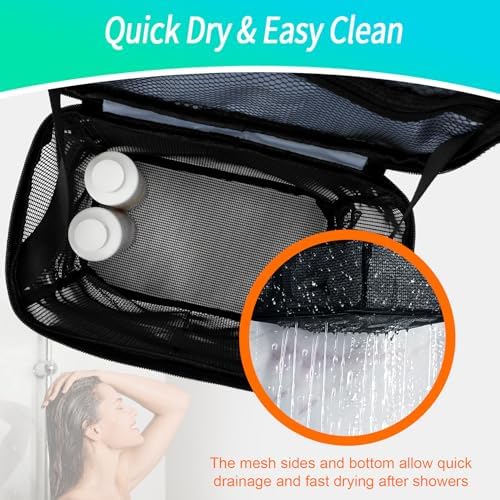 Dorm Room Essentials for Guys Girls, Quick Dry Mesh Shower Caddy Portable - Image 6