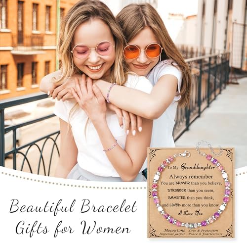 Gifts for Women Moonstone Bracelet, Amazonite Imperial Jasper Bracelets - Image 7
