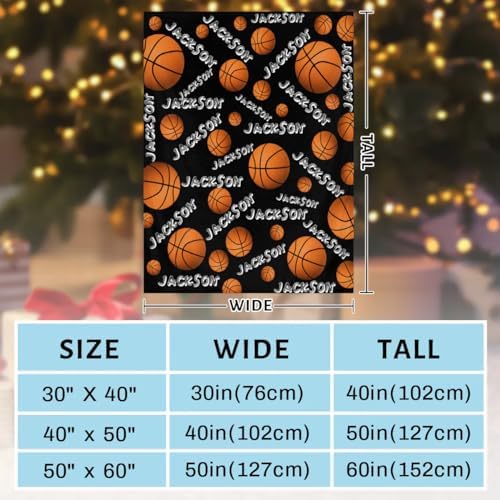 Personalized Baby Blankets for Girls Boys, Custom Baby Blanket with Name Swaddle Toddler Fleece Blanket Personalized Gift Black Basketball Text - Image 3