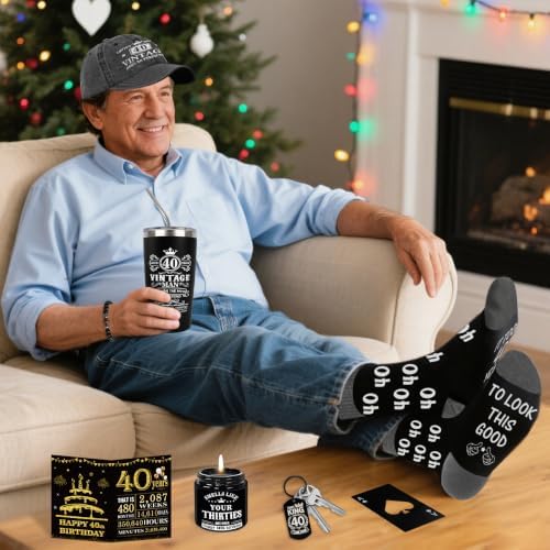 40th Birthday Gifts for Men Tumbler Set, Unique Gift for 40 Year Old Man - Image 3