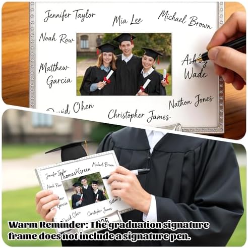 JUSTOTRY Class of 2026 Graduation Picture Frame - Silver Metal Graduation Gifts for High School College, Signature Frame for 4x6 Photo, Graduation Guest Book Alternative, Senior 2026 Graduation Party Decorations & Keepsake - Image 6