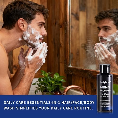 Gift for Men, 7-Piece Bath and Body Spa Gift Set, Men's Skin Care Includes 3-in-1 Face Wash, Handmade Soap, Body Mist, Lotion, Shower Sponge & Travel Bag-Gifts for Dad, Husband, Boyfriend and Friends - Image 7