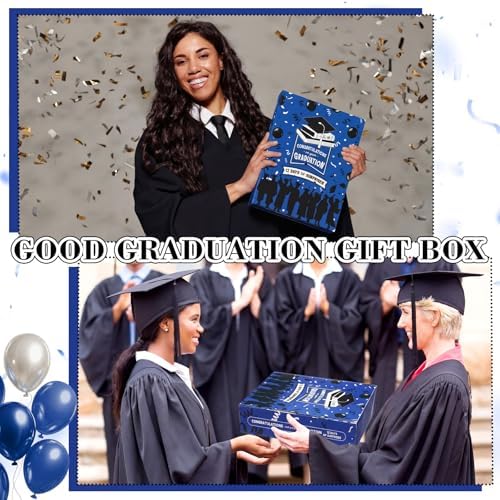 Glenmal Graduation Countdown Calendar Gift Box 12 Days 2026 Graduation Gift Box with Filling Raffia Large Inner Boxes Fill It Yourself Empty Boxes for Graduates Her Him High School College(Blue) - Image 6