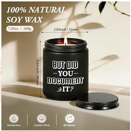 Funny Office Gift for Women Men, But Did You Document It, Humorous Desk Decor for Him Her, Corporate Humor Gifts for Programmers, Engineers, IT Coworkers, 7oz Black Lavender Scented Candle, Style-L - Image 2