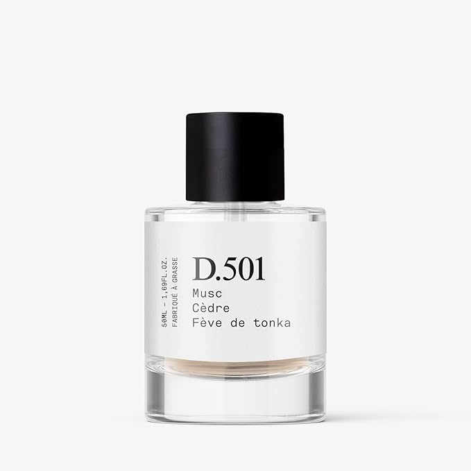 – D.501 – Eau de Parfum, Made in Grasse (France), Long-Lasting Perfume for All, Musk & Cedar, Vegan, Clean Ingredients – Spray 50 ml | 1.7 fl. oz.