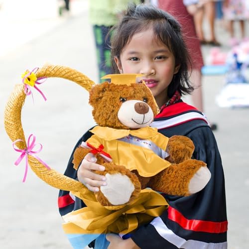 Foilswirl Graduation Bear 2026 with Gown Cap Tassel 9” Yellow Graduation Stuffed Animal Plush Bear Toy for Class of 2026 Prek Preschool Kindergarten High School College Graduate Gift - Image 6