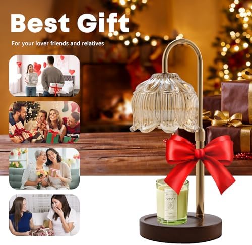 Fragrance Candle Warmer Lamp with 2 Bulbs Electric Candle Warmer with Timer & Dimmer for Home Decor - Image 5