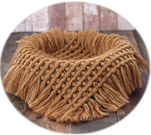 Newborn Photography Layer Props Baby Photoshoots Blanket Photo Posing Rug Basket Filler Stuffer Macrame (Light Coffee) by WelcometoEderafoto