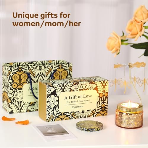 Curimama Rose Dragonfly Rotating Candle Gift for Women Mom - Image 5