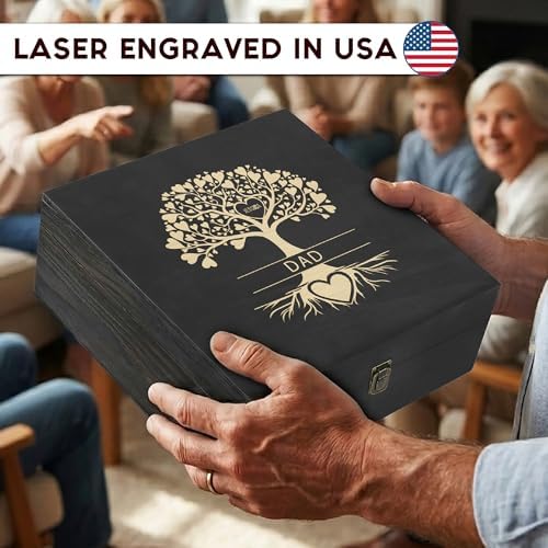 Gifts for Grandpa or Dad, Personalized Family Tree Memory Box, Father's Day - Image 4