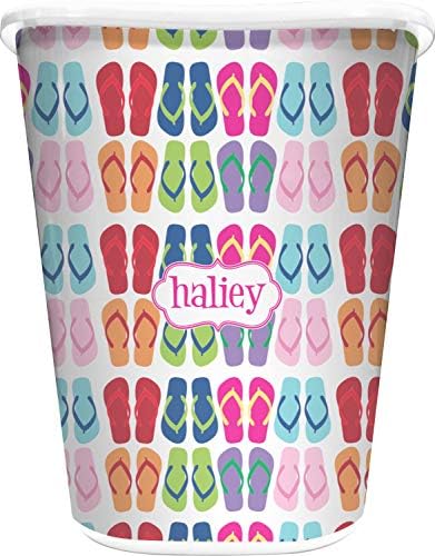 Personalized Flipflop Waste Basket - Double Sided (White) by Unknown