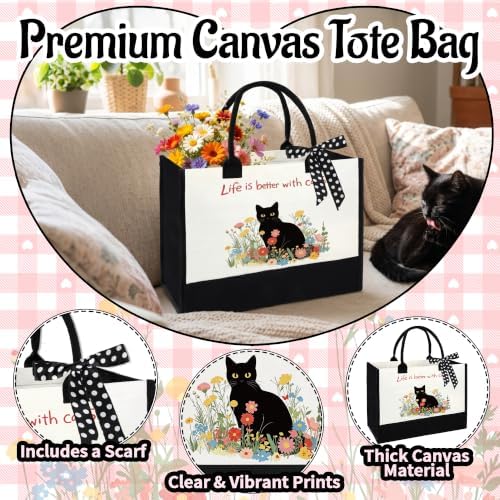 Cat Mom Gifts – Cat Lover Gifts for Women, Tumbler, Tote Bag, Makeup Bag, Socks, Keychain, Bookmark, Greeting Card, Cats Themed Gifts - Image 3