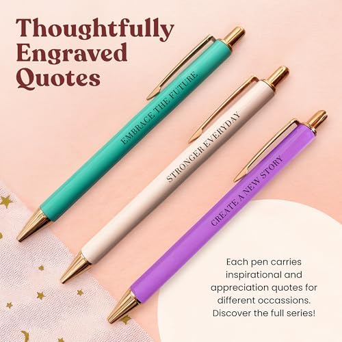MESMOS New Beginnings Gifts for Women, 3pk Fancy Ballpoint Pen Set, Divorce Going Away Break Up Farewell Gifts for Women Friends and Coworkers - Image 5