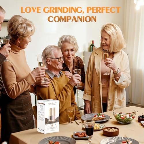 Electric Salt and Pepper Grinder Set Automatic Battery Pepper Mill Shakers Adjustable Coarseness Upgraded Larger Capacity with Led Home and Kitchen Appliances Birthday Gifts for Women Mom - Image 6