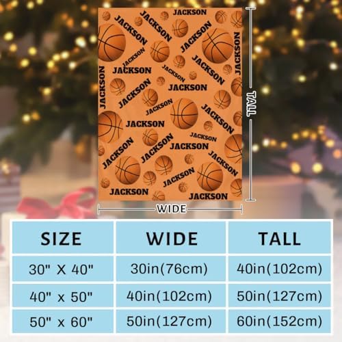 Personalized Baby Blankets for Girls Boys, Custom Baby Blanket with Name Swaddle Toddler Fleece Blanket Personalized Gift Basketball Text Black - Image 3