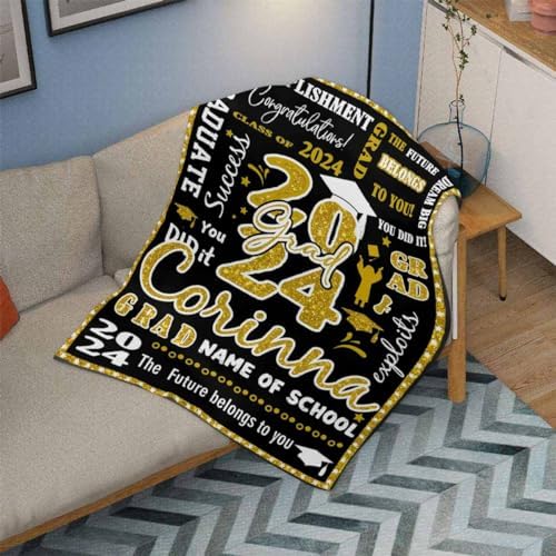 Picture Blanket High School Graduation College Graduation Gifts for Him/Her Class of 2024 Gifts Custom Picture Blanket Junior H Blanket Personalized Photo Blanket 50x60inch - Image 3