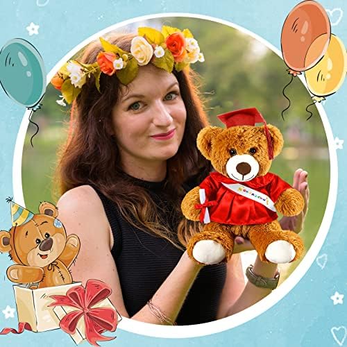 Foilswirl Graduation Bear 2026 with Gown Cap Tassel 9” Red Graduation Stuffed Animal Plush Bear Toy for Class of 2026 Prek Preschool Kindergarten High School College Graduate Gift - Image 5