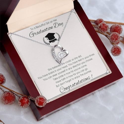VIRAGIL 2023 Graduation Gifts for Her, Class of 2024 Love Knot Sterling Silver Pendant Necklace Senior College Graduation Jewelry Gifts for Girl Daughter - Image 2