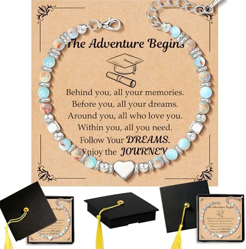 Parma77 2026 Graduation Gifts for Her, High School College Graduation Gifts for Women, Inspirational Compass/Heart Graduation Bracelets with Gift Message Card for Women Daughter Sister Friends by HOME