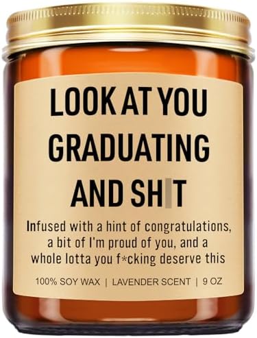 Younift Funny Grad Candle, 2026 Graduation Gifts for Her, Him - College, High School, Masters Degree, Phd, Law School, Nursing & Nurse Graduation Gifts for Women, Men - 9 oz by Younift