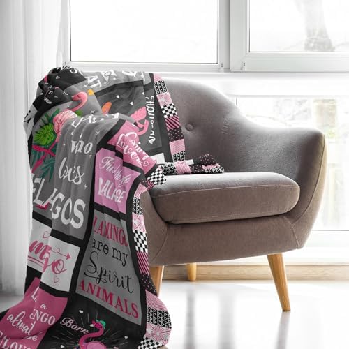 Flamingo Gifts Blanket 60"x50", Pink Flamingo Gifts for Women Girls, Flamingos Decor, Christmas Birthday Gift Ideas for Flamingos Lovers - Image 3