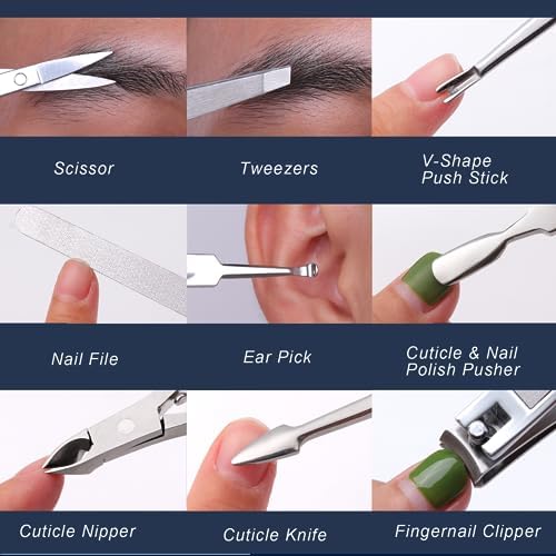 FAMILIFE Stainless Steel Manicure Set 11-in-1 Professional Nail Clipper Kit - Image 6