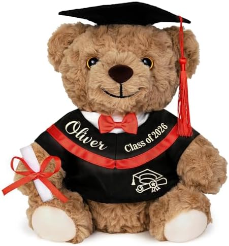 Class of 2026 Custom Graduation Bear - Personalized Teddy Bear Stuffed Animal with Sash & Diploma, Premium Plush Graduation Gift for Her/Him, Kids,Students, Kindergarten,High School & College Souvenir by Individz