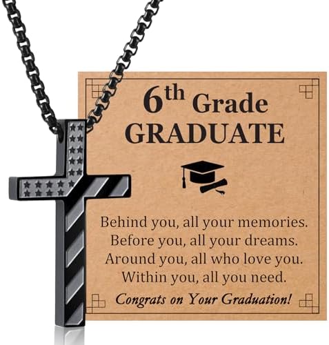 5th,6th,8th Graduation Gifts for Boys Class of 2026 Cross Necklace Middle High School College Phd Grad Graduate Gift Ideas by EPVIDO