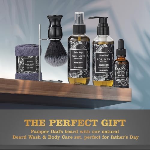 Fathers Bath and Body Gift Set for Men Birthday Gifts Baskets for Men Beard - Image 4