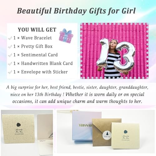 Gifts for Women, Cool Waves Bracelet Christmas Birthday Gift for Happy Birthday 21st, 30th, 40th, 50th, 60th Birthday Gift Ideas for Women Ladies Bestie Friend Sister Mom Daughter Wife Grandma - Image 4