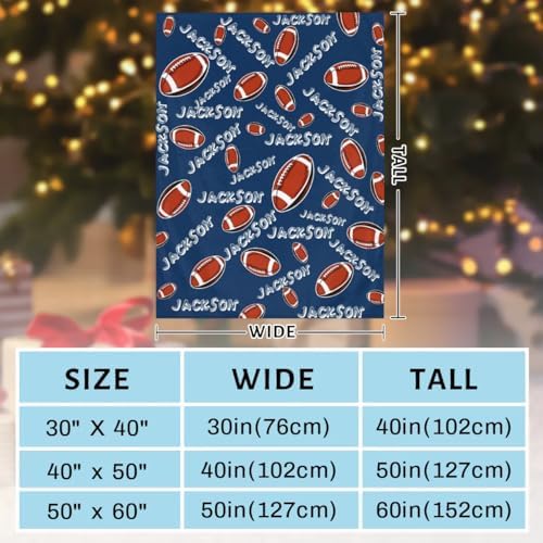 Personalized Baby Blankets for Girls Boys, Custom Baby Blanket with Name Swaddle Toddler Fleece Blanket Personalized Gift Football Text - Image 3