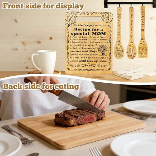 Mom Birthday Gifts - "Recipe for a Special Mom" Cutting Board Set - Image 4
