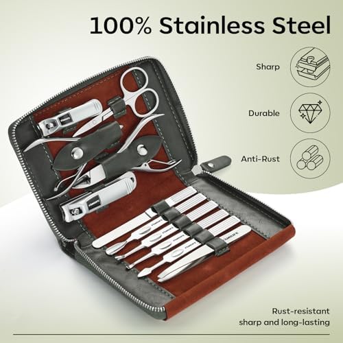 FAMILIFE Stainless Steel Manicure Set 11-in-1 Professional Nail Clipper Kit - Image 2