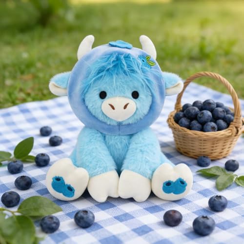 Blueberry Highland Cow Plush Toy-8inch Highland Cow Stuffed Animal - Image 6