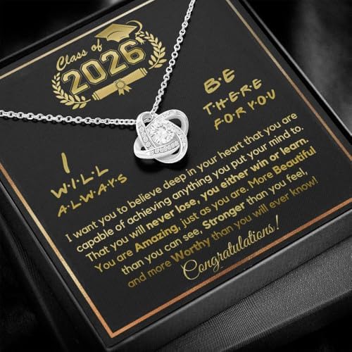 Graduation Gifts, Graduation Necklace Knot Love Seniors College High School for Daughter Granddaughter Sister Niece Best Friend - Image 2