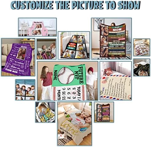 Personalized Baby Month Blanket Name Blanket | Monthly Milestone Blanket for Newborn Boy Girl | 40"x50" | Baseball Theme Ultra Soft Customized Throw Blanket with Name - Image 7